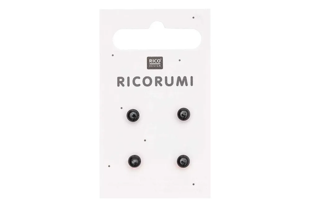 RICO-Design - Knöpfe, 5mm, Schwarz-Bunt