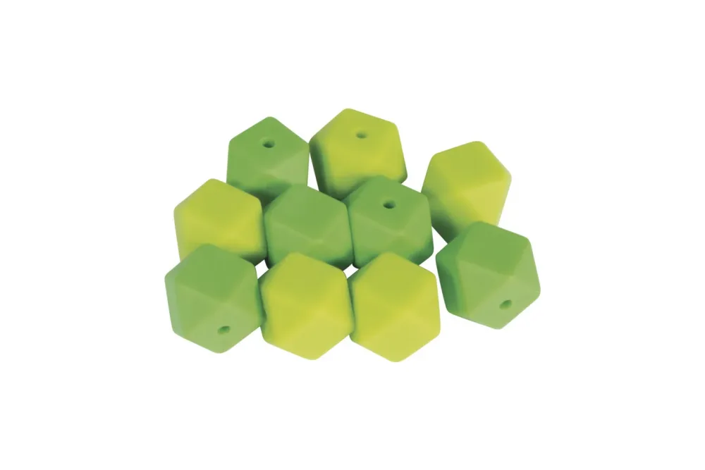 Rayher Silikonperlen Hexagon | 14 mm | 10 Stück