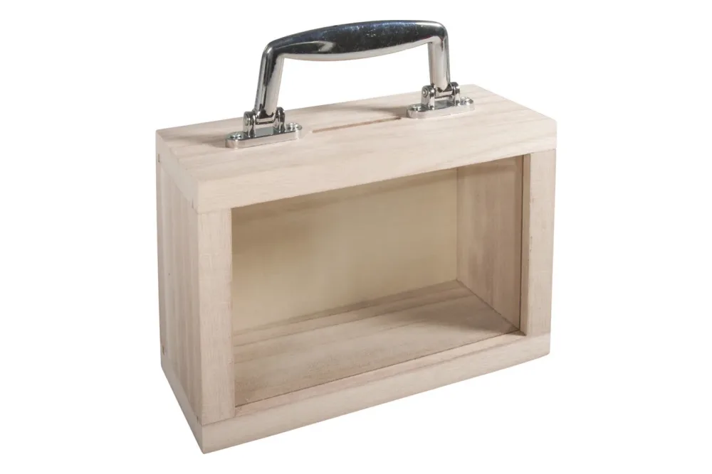 Rayher Holzkoffer mit Sichtfenster FSC MixCred | 18 × 8 × 13 cm