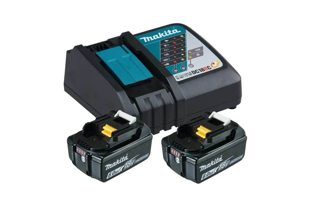 Makita Akku Starter-Kit mit Dc18Rc Ladegerät und 2 Akkus | 18 V | 6 Ah