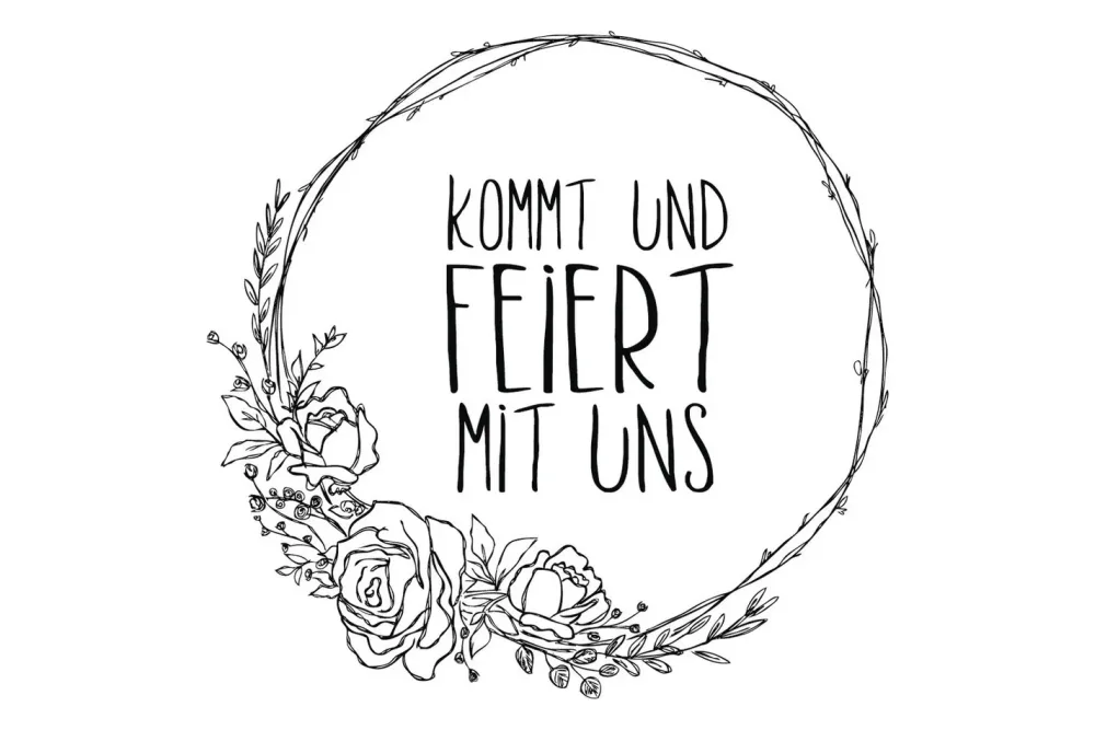 Rayher Holzstempel Kommt und feiert mit uns | 9 × 9 cm
