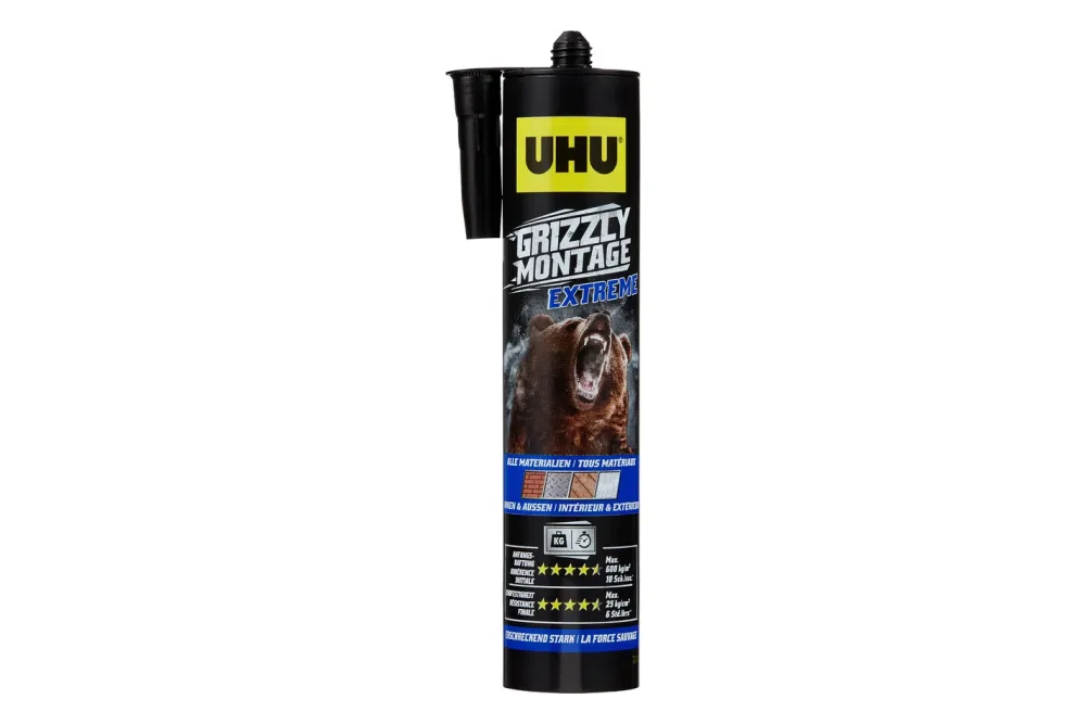 UHU Grizzly Montagekleber Exterior Weiss | 435 g