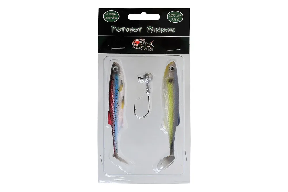 Red Eye Softlure with Jig Head Rot | 7.5 cm | 5 g