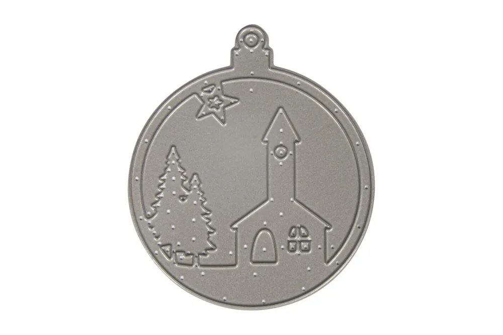 Stanzschablone Weihnachtskugel Kirche, 6,5cm ø, SB-Btl 1Stück