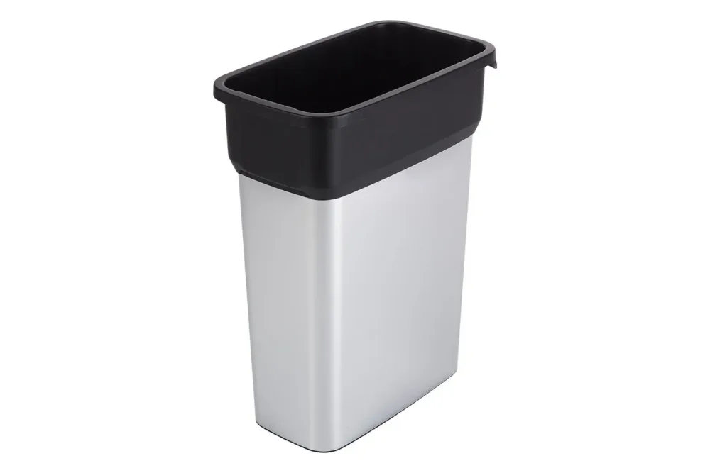 Rotho Abfalleimer GEO in Metalloptik | 61 × 49 × 29 cm | 55 l
