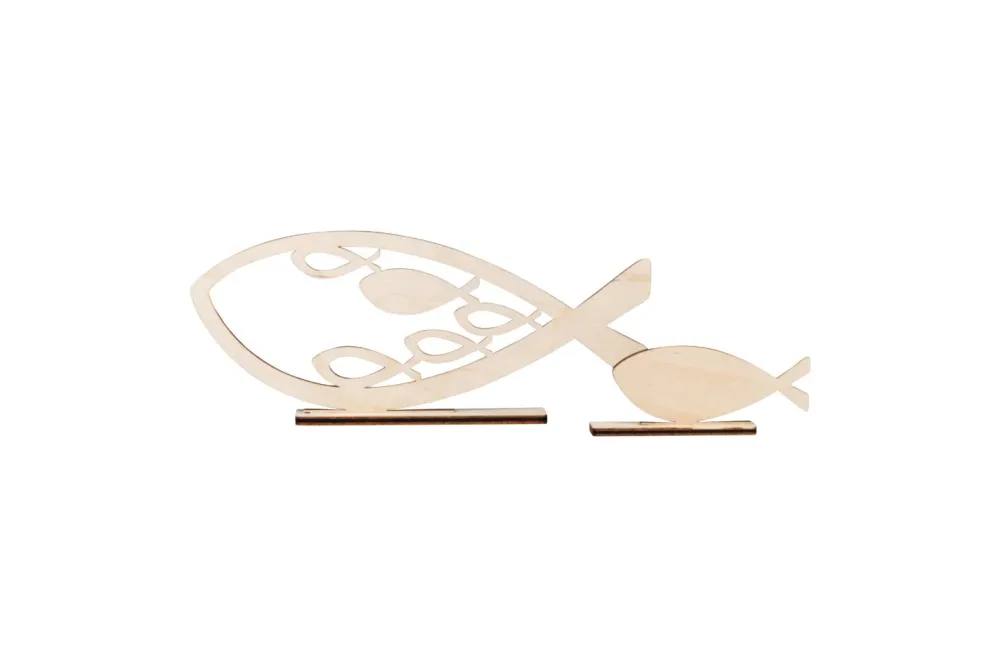 Rayher Holzmotive Fische | 20 × 8 cm | 4 Stück