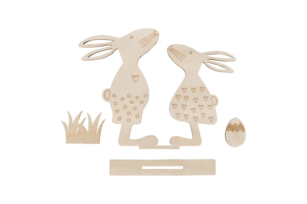 Rayher Holzmotiv Osterfreunde | 20.3 × 15.5 cm | 4 Stück