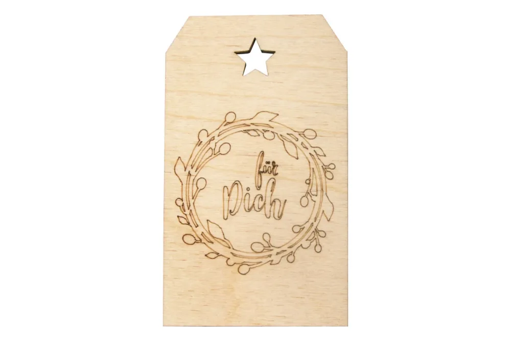 Rayher Holz-Anhänger Für Dich FSC Mix Credit | 5 × 8 cm