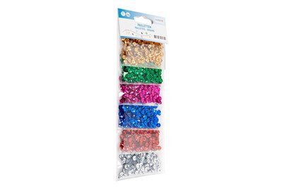 Glorex Pailletten Glänzend | 6 mm | 6 Farben | 30 g
