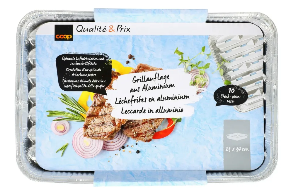 Coop Grillschalen Alu 34cmx23cm 10 Stück