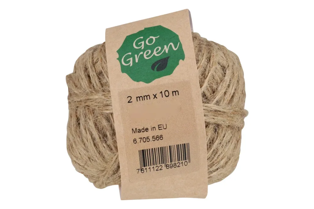 Jutekordel 2 mm x 10 m, natur