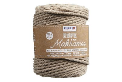 Glorex Makramee Rope Gedreht Hellbraun | ⌀ 5 mm | 500 g