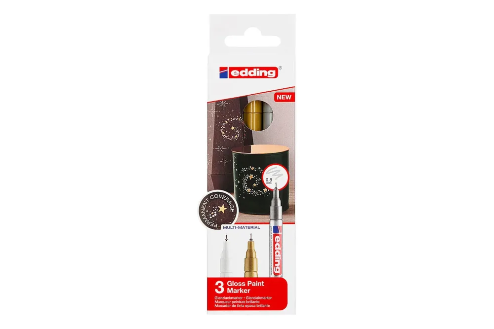 EDDING Paintmarker 780 0,8mm 780-E3-met gold/silver/white 3 St&uuml;ck