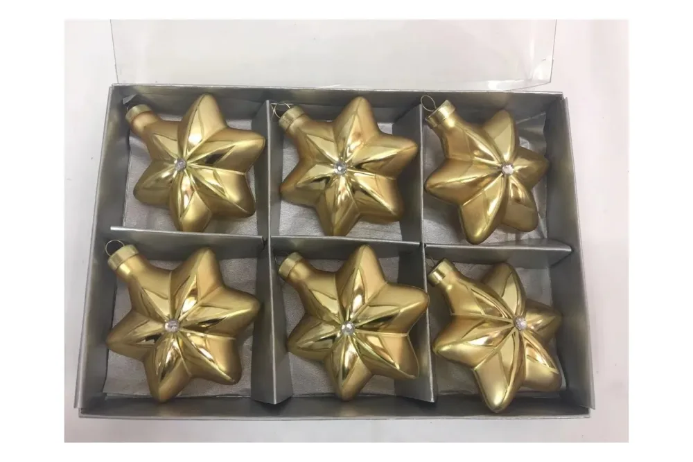 6-Set Glassterne gold