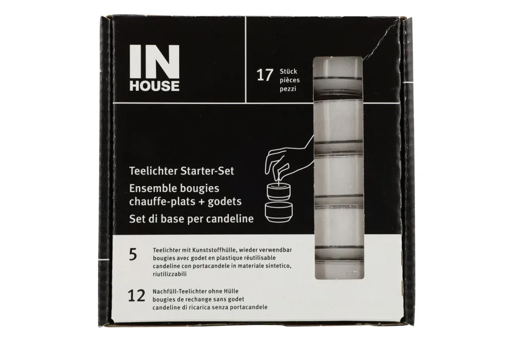 Inhouse Teelichter Starter-Set 6h 17Stk