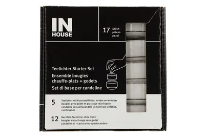 Inhouse Teelichter Starter-Set 6h 17Stk
