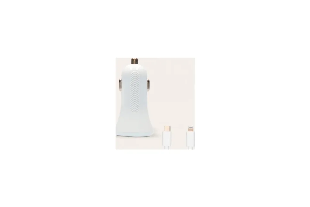 Ksix Autoladegerät, 18W, Made for iPhone, Power Delivery + Lightning - USB C Kabel