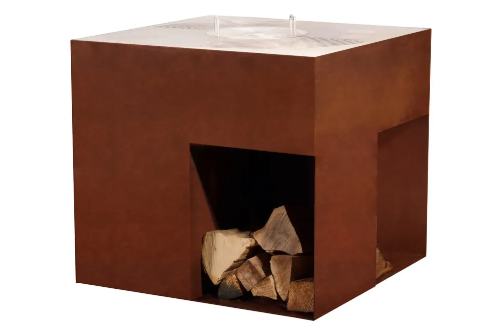 Nouvel Feuerstelle Cubo Pro Gerostet | 81.5 × 81.5 × 74.5 cm