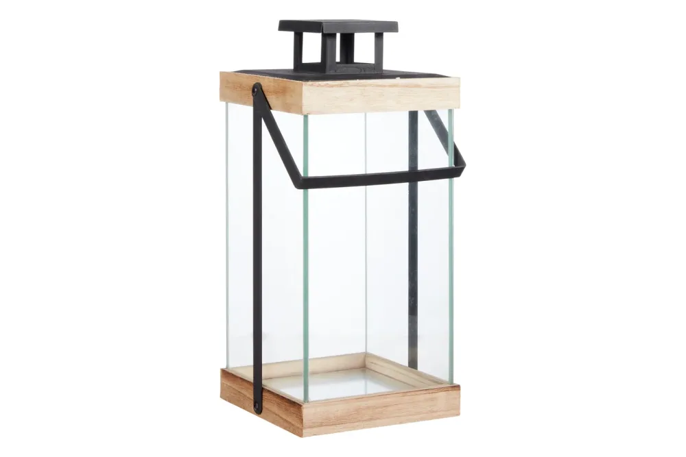 My Home Laterne Metall und Holz | 16.5 × 16.5 × 36 cm