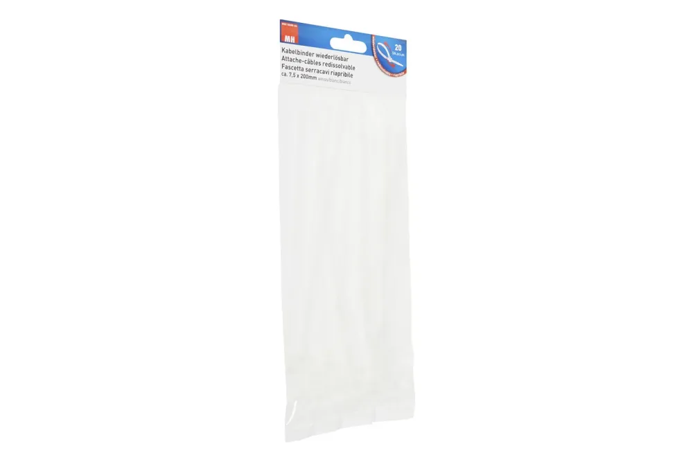 Max Hauri AG Kabelbinder Wiederlösbar Weiss | 7.5 cm