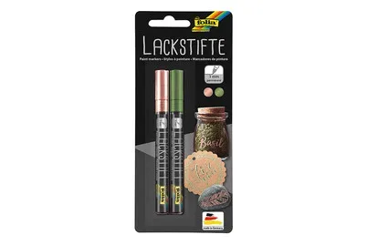 Folia Lackstifte Rose und Grün | 2 Stück