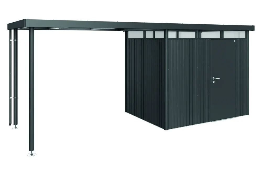 Biohort Seitendach Gr. L zu Gerätehaus HighLine H2 Dunkelgrau