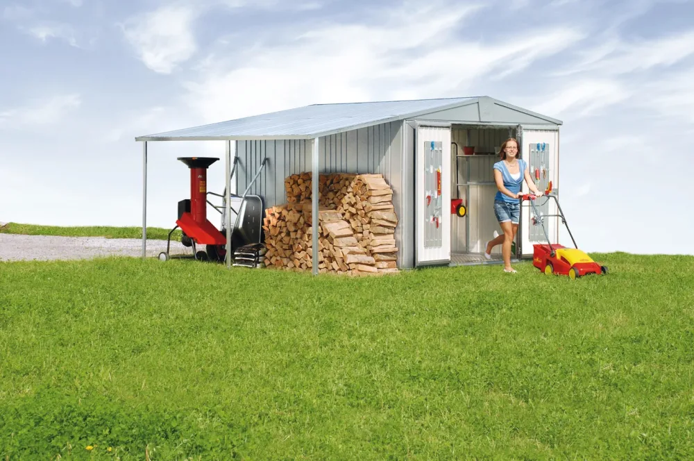 Biohort Seitendach für Gerätehaus Europa 4/5 Silber