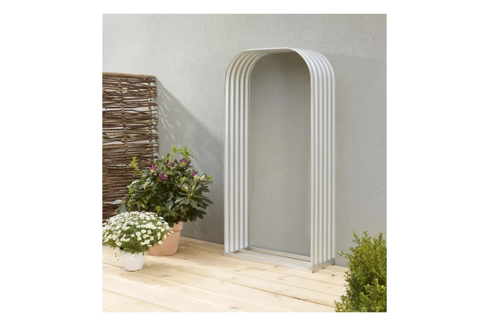 Vitavia Kaminholzregal Ardor Silber | 200 × 40 × 99 cm