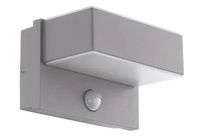 Eglo LED Aussenwandleuchte mit Sensor Azzinano Silber-Weiss | 12 × 19 cm