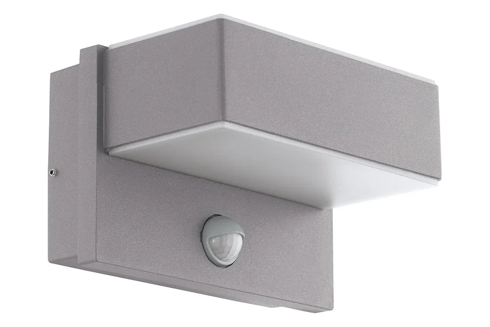 Eglo LED Aussenwandleuchte mit Sensor Azzinano Silber-Weiss | 12 × 19 cm
