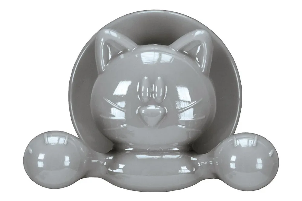 Kleine Wolke Wandhaken Jolly Cat Platin | 8.3 cm