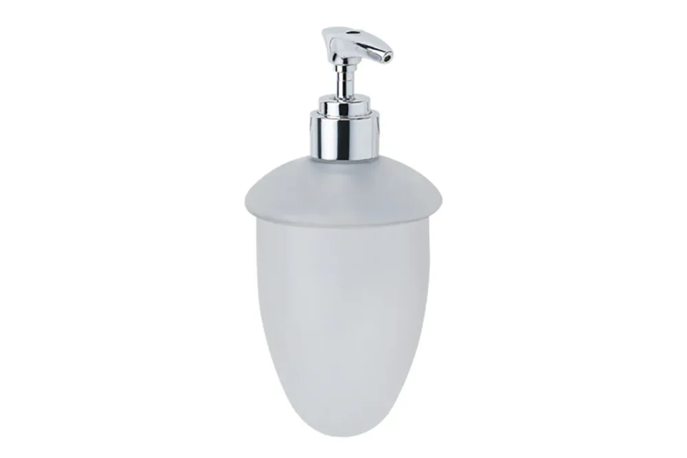 Diaqua Seifenspender mit Kunststoffpumpe Weiss-Chrom | 18 × 9 × 9 cm