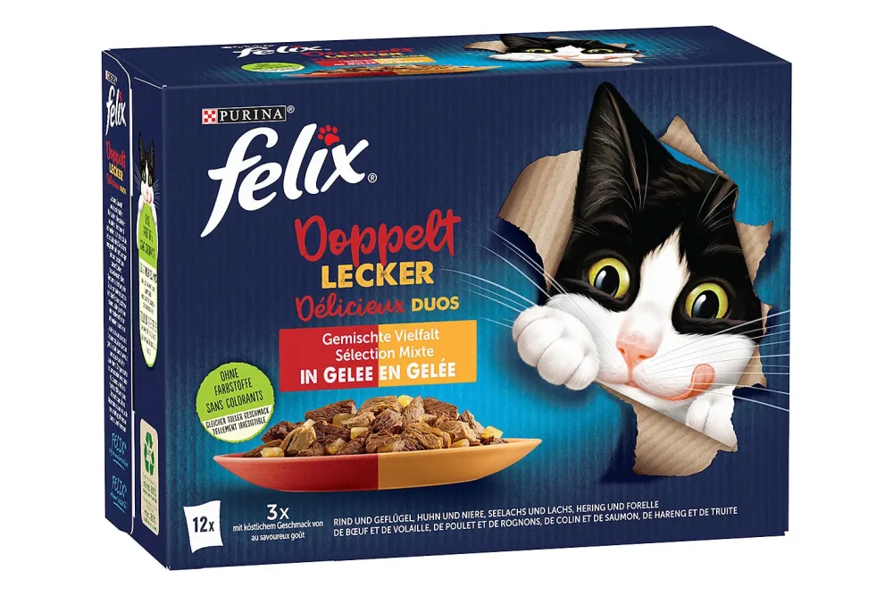Felix Doppelt Lecker Katzenfutter in Gelée assortiert 12x85g
