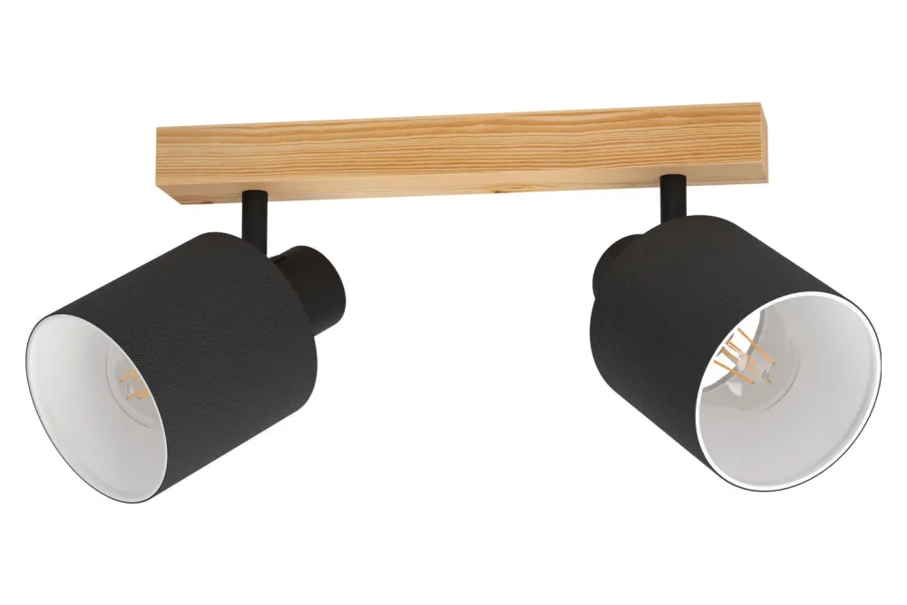 Eglo Deckenlampe Batallas 2 Spot Holz Schwarz | 28 W