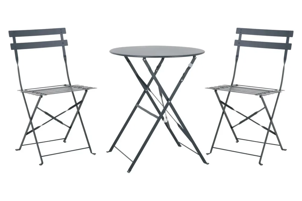 Home and More Balkon-Set Positano Anthrazit | ⌀ 60 cm