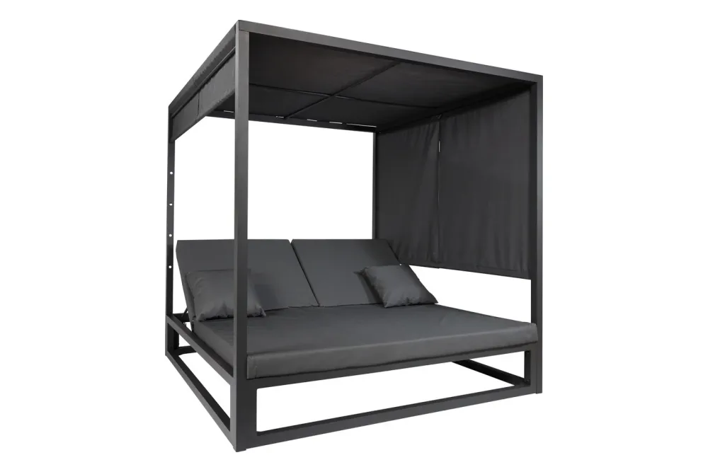 Home and More Outdoor-Bett Palm Beach Grau | 2 × 2 m