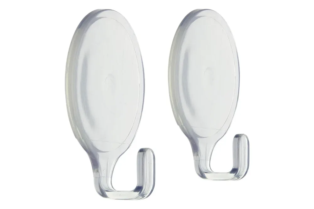 Klebehaken Rund Transparent | 2 Stück
