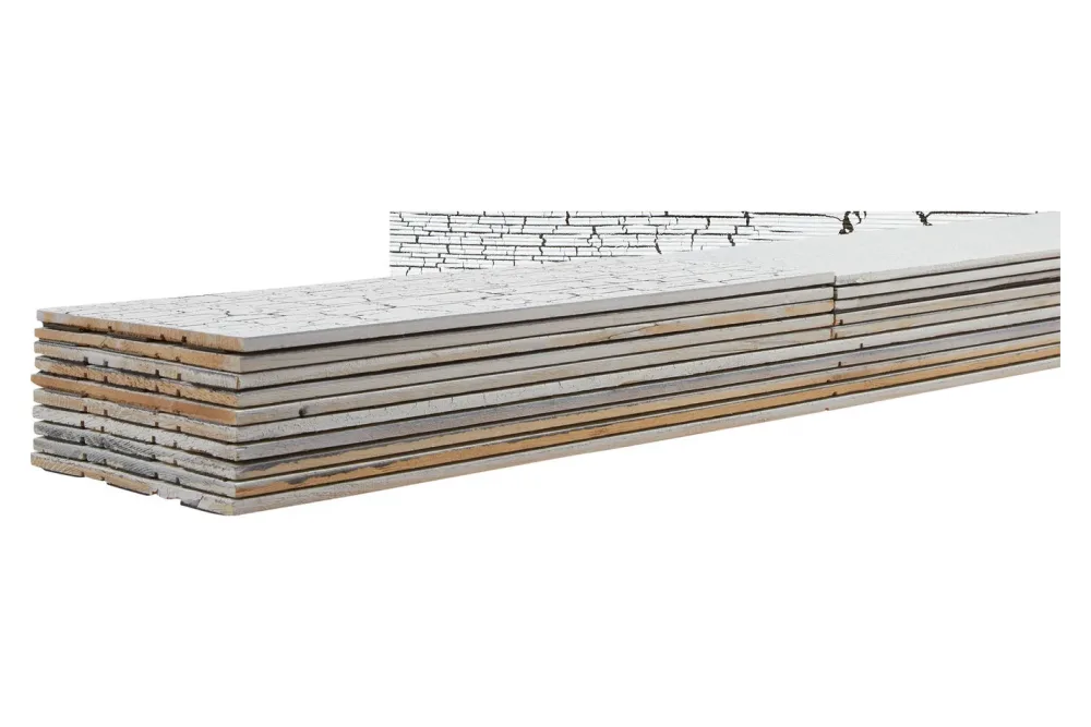 Selbstklebender Holz-Wandbelag C31-Flaky Weiss | 900 x 128mm | 1.152 m2