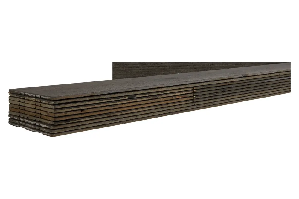 Selbstklebender Holz-Wandbelag C27-Sägeschnitt Dunkel Grau 900x128mm