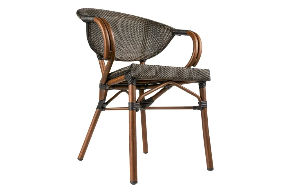 Home and More Textilene-Stuhl Genova Schwarz | 57 × 81.5 cm