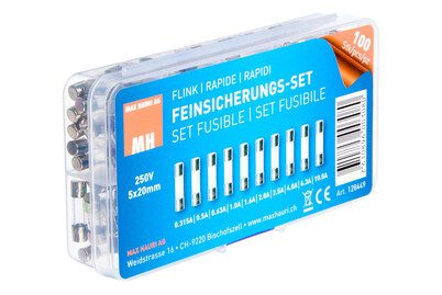 Max Hauri AG Feinsicherung-Sortiment (Ø x L) 5 mm x 20 mm Inhalt 100 St.