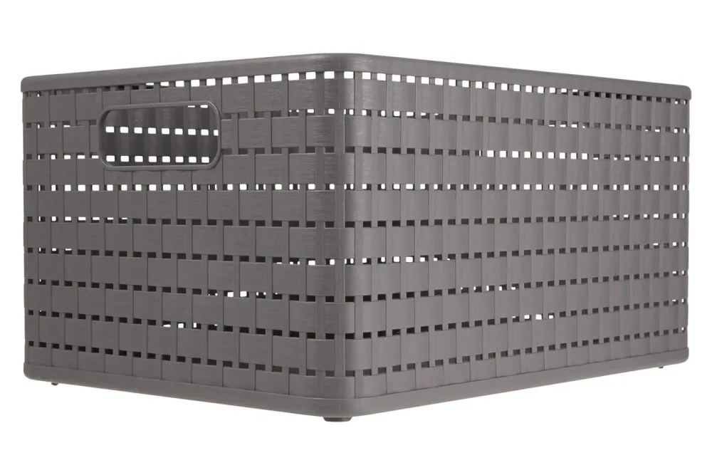 Rotho Aufbewahrungskorb Country Anthrazit | 19.1 × 27.8 × 36.8 cm | 18 l