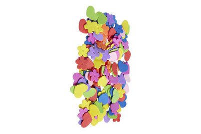 Glorex Moosgummi Herzen und Blumen | 140 Stück