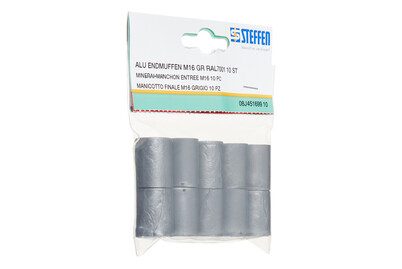 Endmuffen RAL 7001 im Aluminium Design | ⌀ 16 mm | 10 Stück