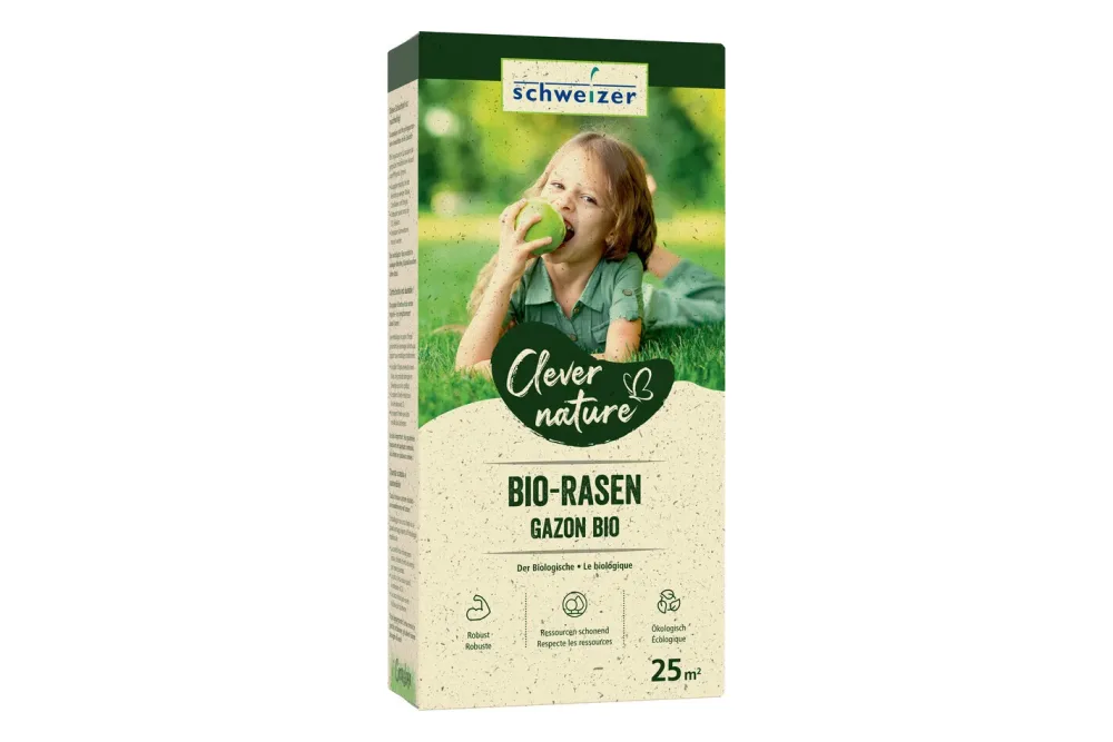 Schweizer Clever Nature Bio Rasen | 625 g | 25 m²