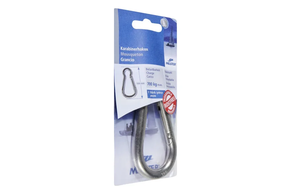 Meister + Co Feuerwehr-Karabinerhaken | 10 × 5 cm
