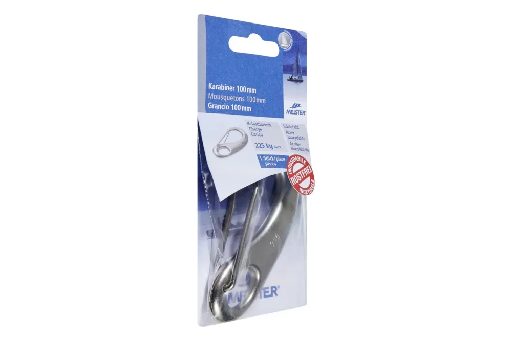 Meister + Co Karabiner Rostfrei | 10 × 4.5 cm