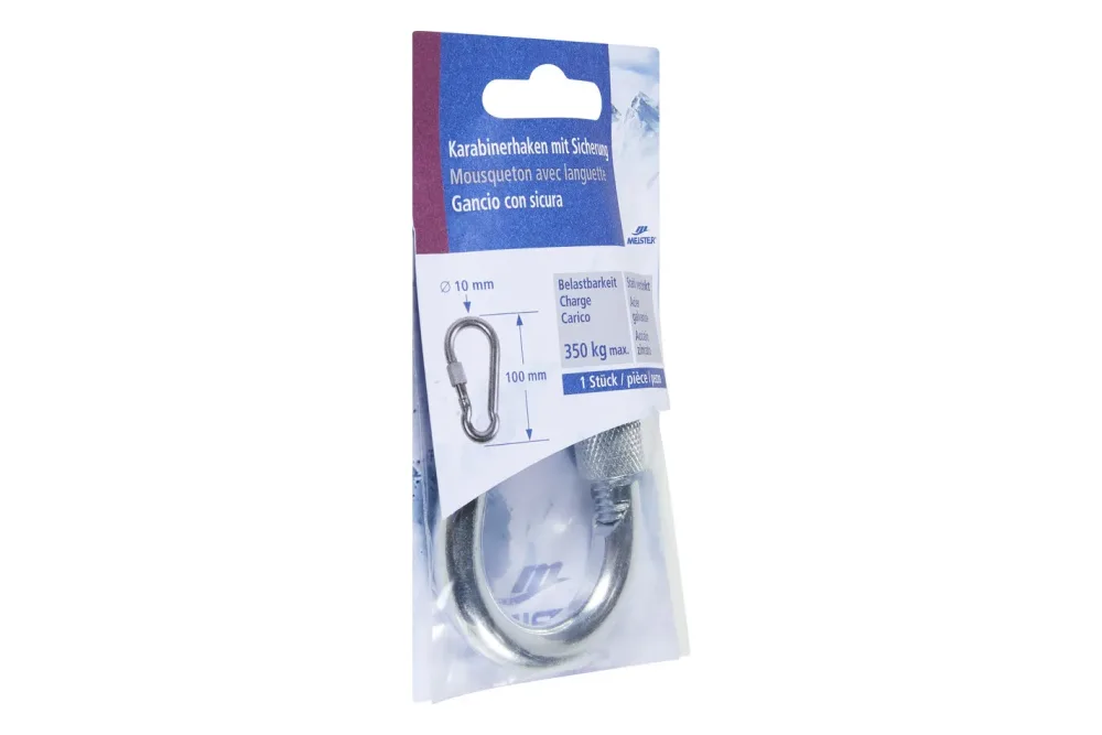 Meister + Co Karabiner mit Sicherung | 10 × 5 cm