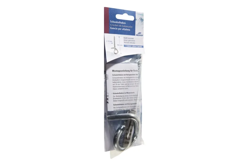 Meister + Co Sicherheitsschaukelhaken Verzinkt | 16 cm | ⌀ 10 mm