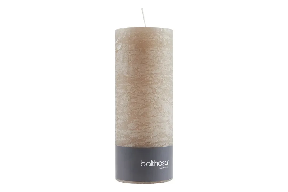 Balthasar - Zylinderkerze, 70X180MM, Taupe